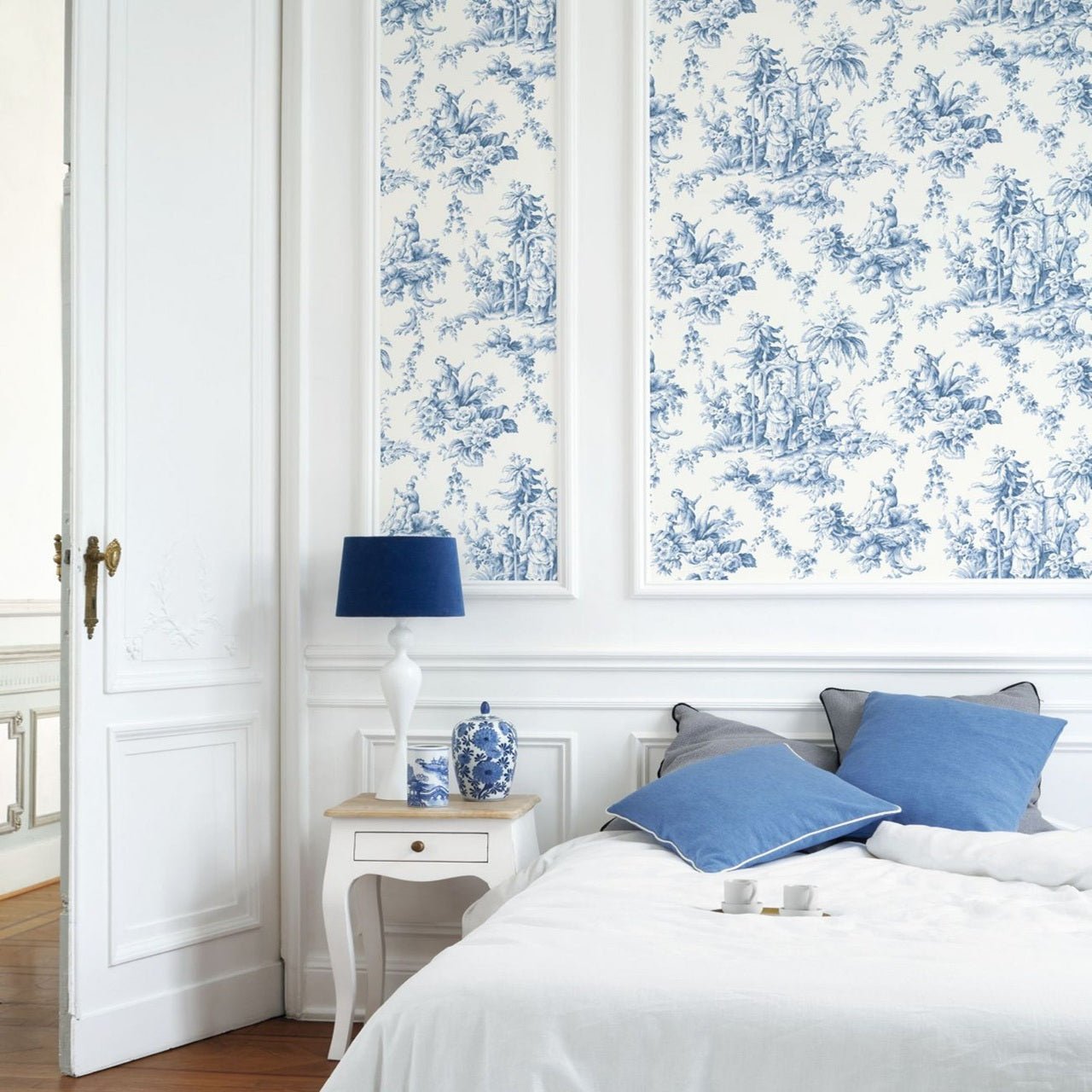 Palais De Chine Les Belles Toiles De Jouy Wallpaper - Rose Poudre - Casadeco - 87934305 - Premier Wallcovering