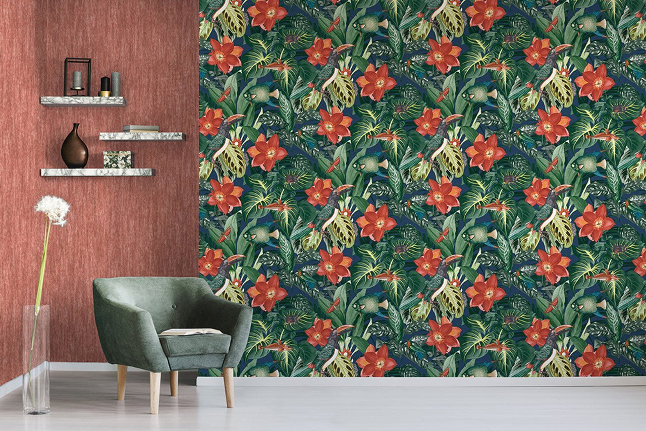 Palau Tropical Wallpaper - Blueberry - Hohenberger - 26743 - Premier Wallcovering