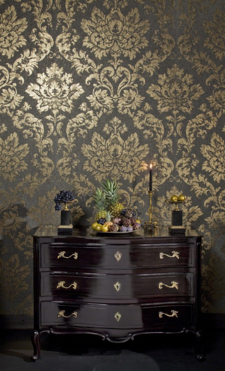 Palazzo Damask Wallpaper - Brown - Omexco - PAL6042 - Premier Wallcovering
