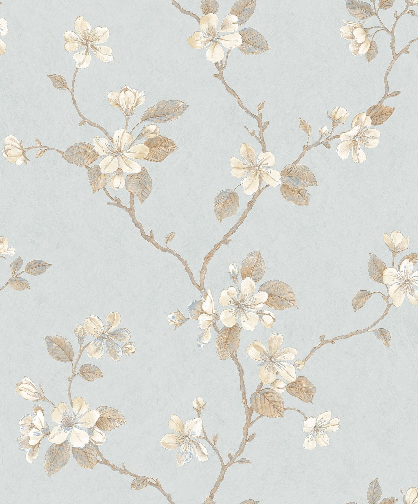 Palazzo Floral Bushes Wallpaper - Blue / Cream / Beige - Galerie - G67617 - Premier Wallcovering