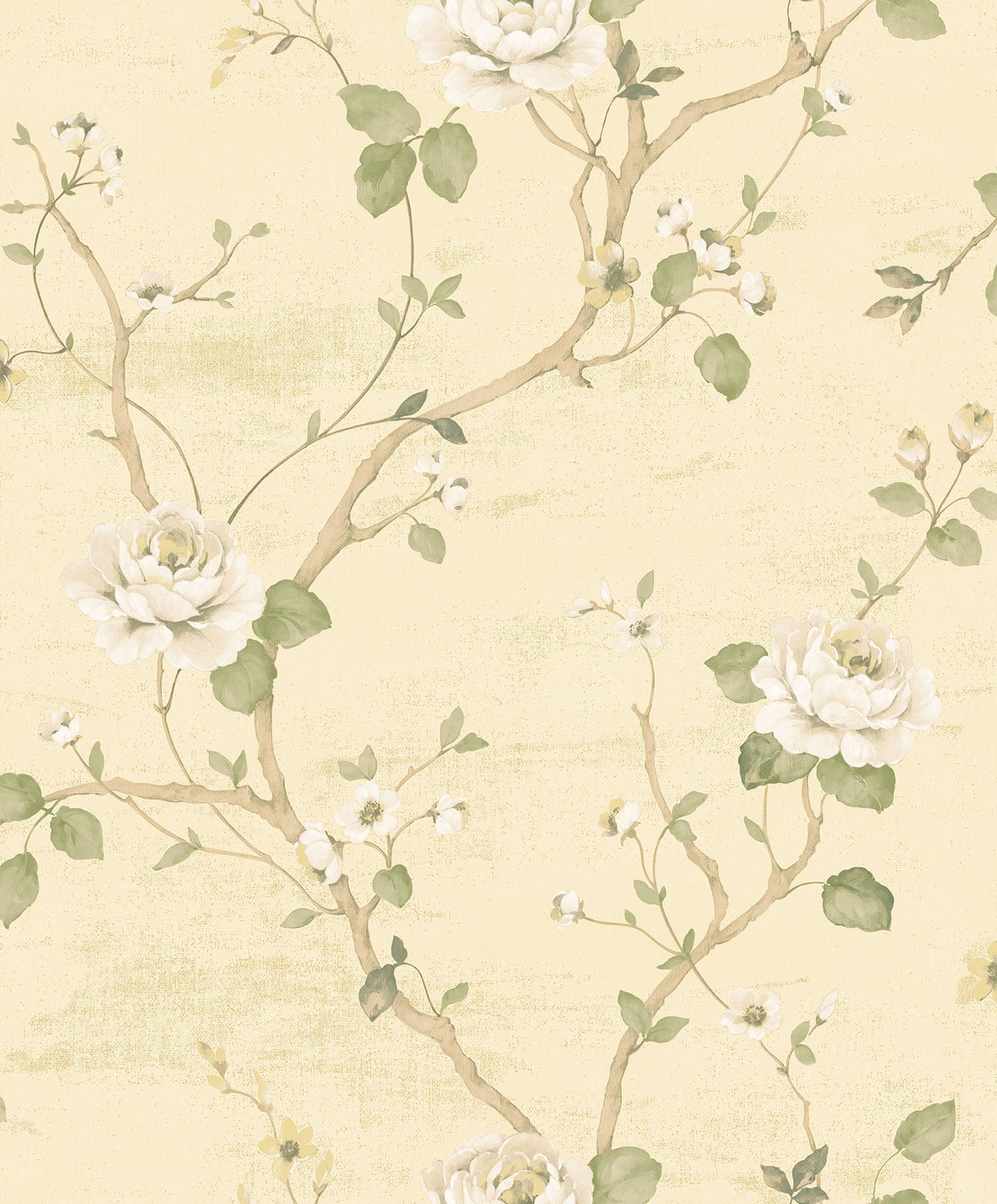 Palazzo Large Floral Wallpaper - Green / Cream - Galerie - G67602 - Premier Wallcovering