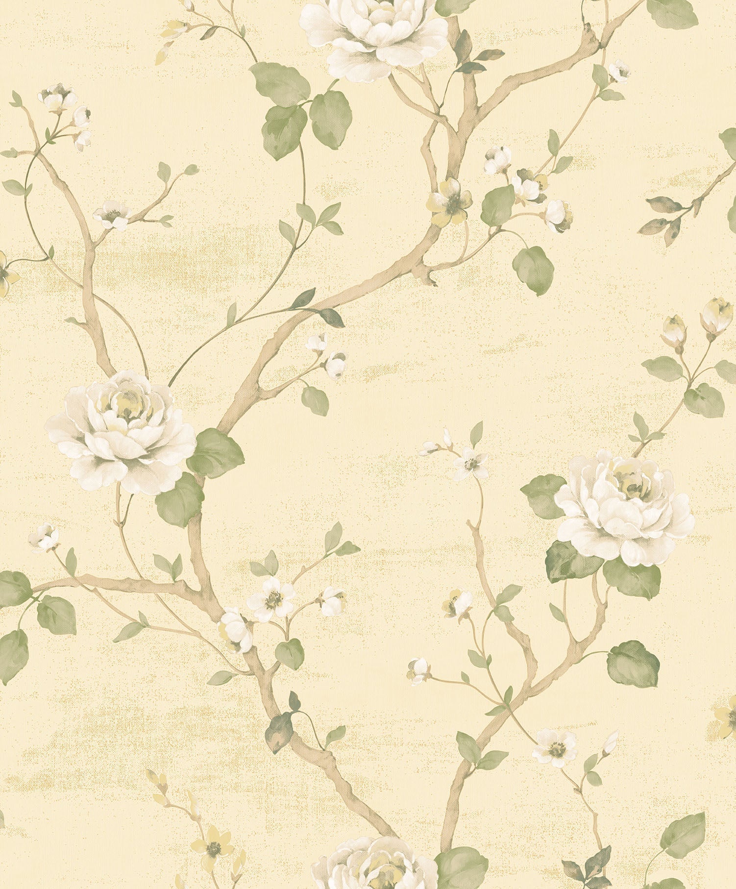 Palazzo Large Floral Wallpaper - Green / Cream - Galerie - G67602 - Premier Wallcovering