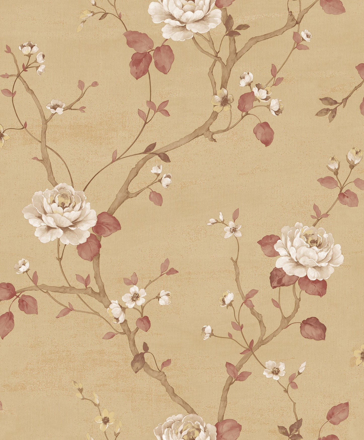 Palazzo Large Floral Wallpaper - Red / Cream / Beige - Galerie - G67604 - Premier Wallcovering