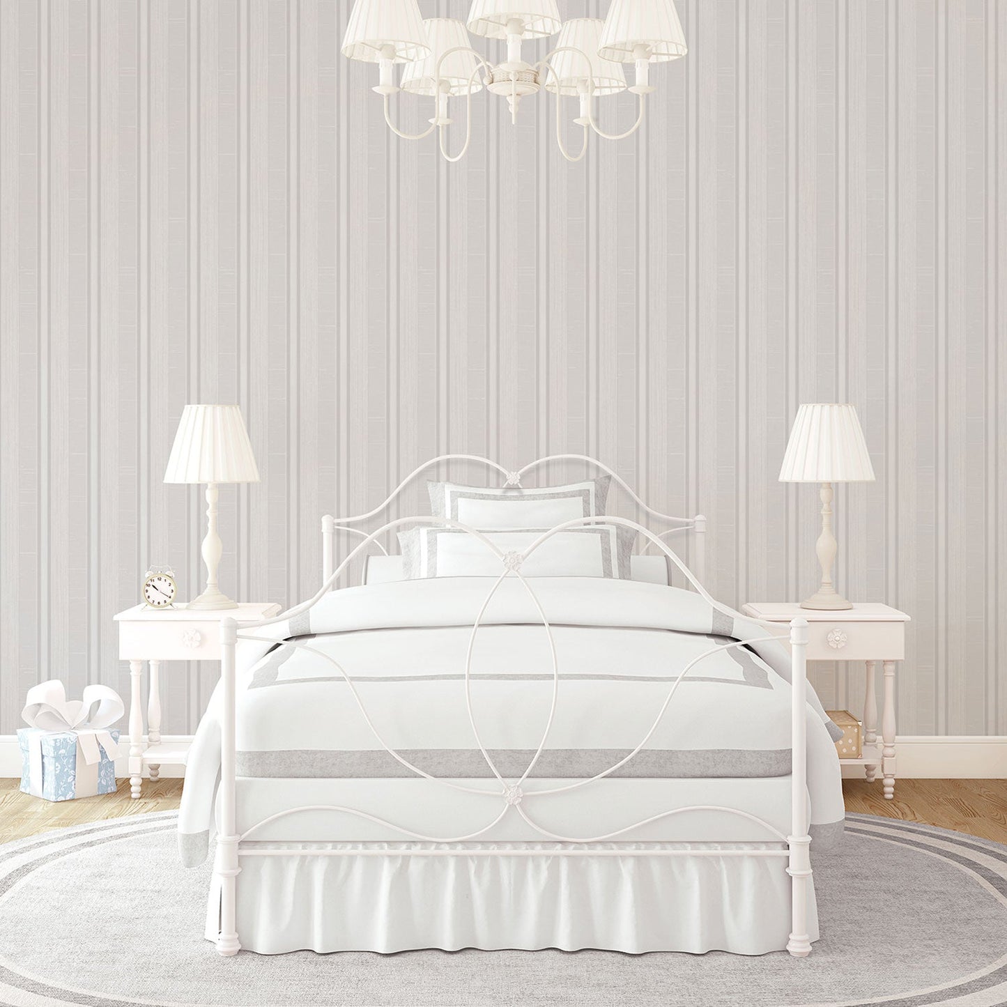 Palazzo Striped Wallpaper - Grey - Galerie - G67621 - Premier Wallcovering