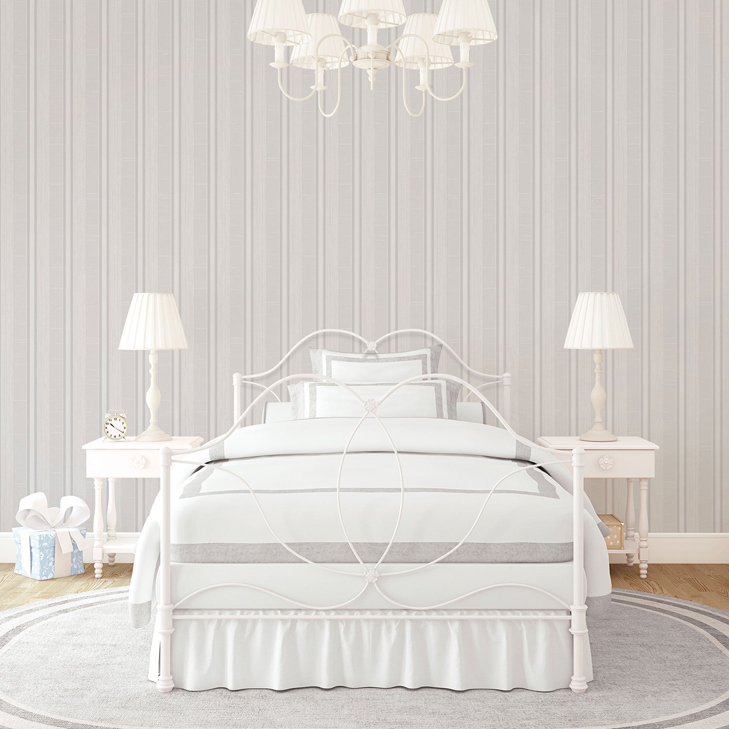 Palazzo Striped Wallpaper - Grey - Galerie - G67621 - Premier Wallcovering