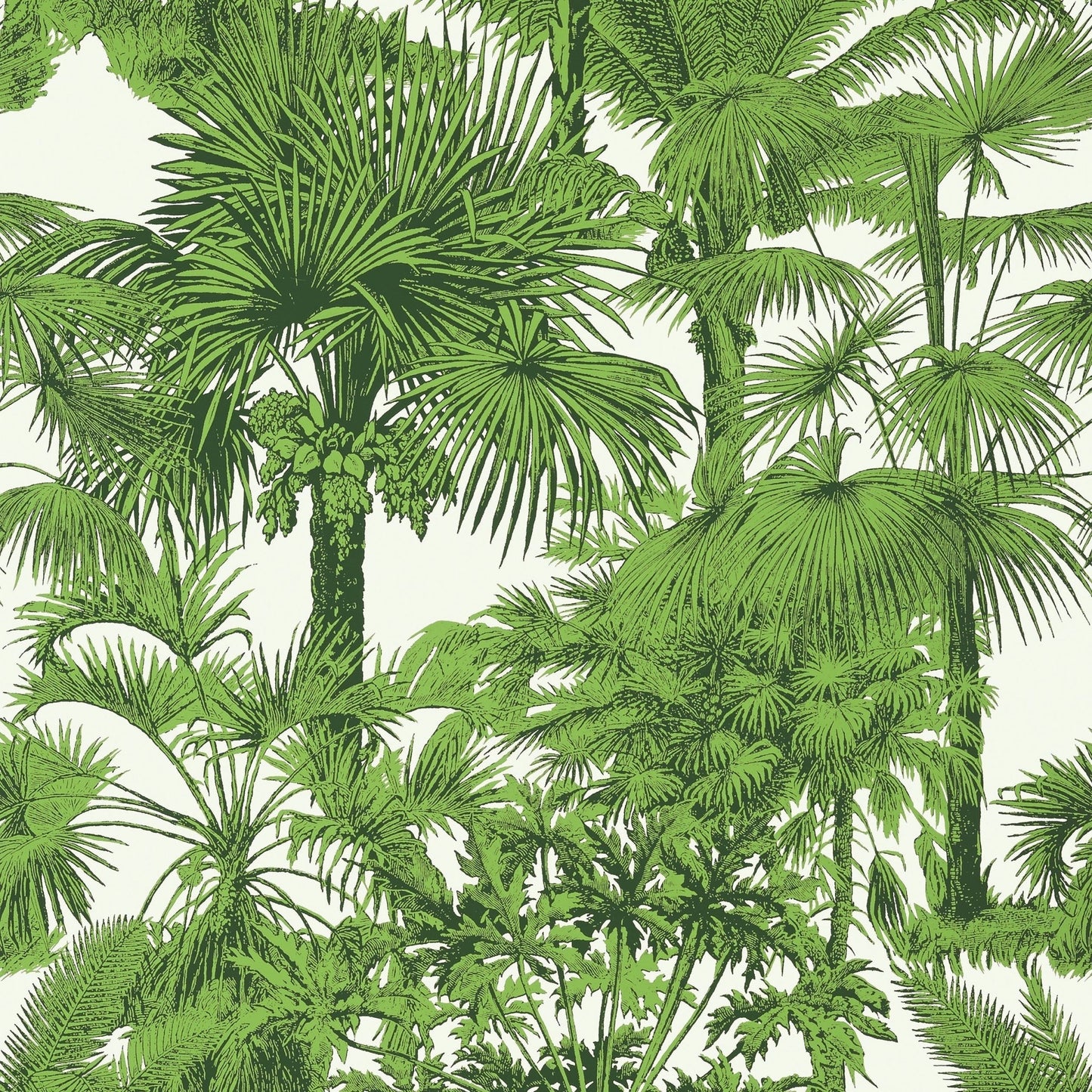 Palm Botanical Wallpaper - Emerald Green - Thibaut - T10103 - Premier Wallcovering