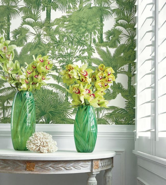 Palm Botanical Wallpaper - Black - Thibaut - T10102 - Premier Wallcovering