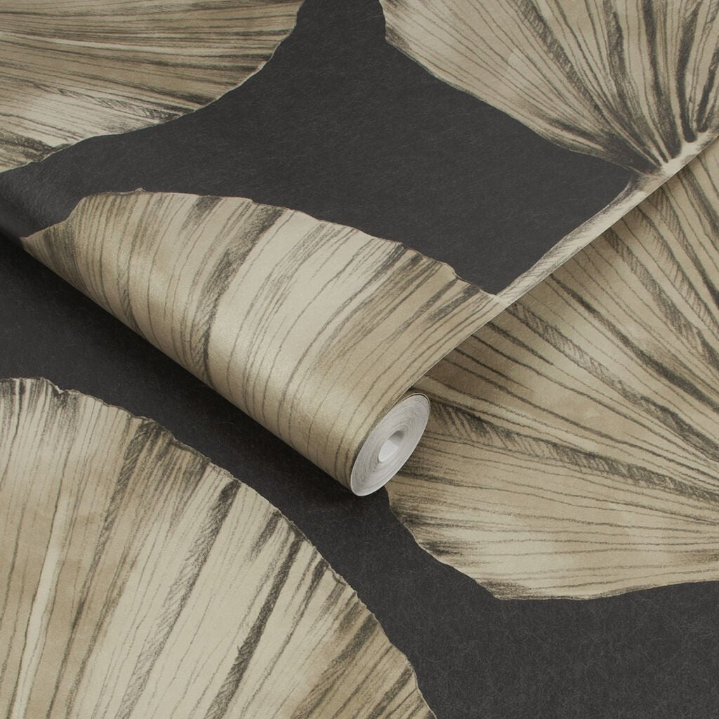 Palm Fan Wallpaper - Charcoal - Graham & Brown - 112194 - Premier Wallcovering