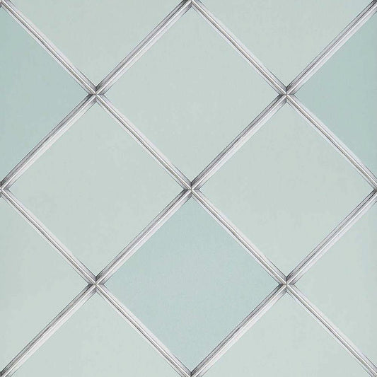 Palm House Trellis Wallpaper - Teal - Osborne & Little - W7451-01 - Premier Wallcovering