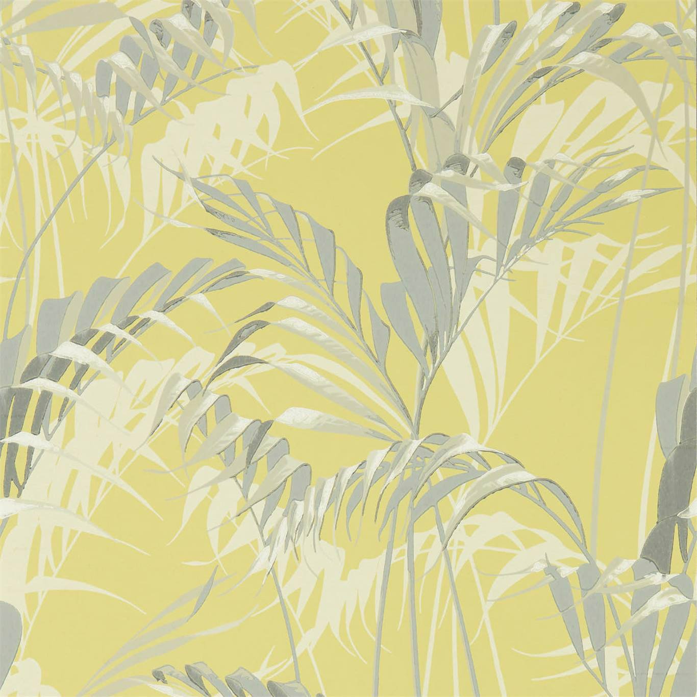 Palm House Wallpaper - Chartreuse/Grey - Sanderson - DGLW216642 - Premier Wallcovering