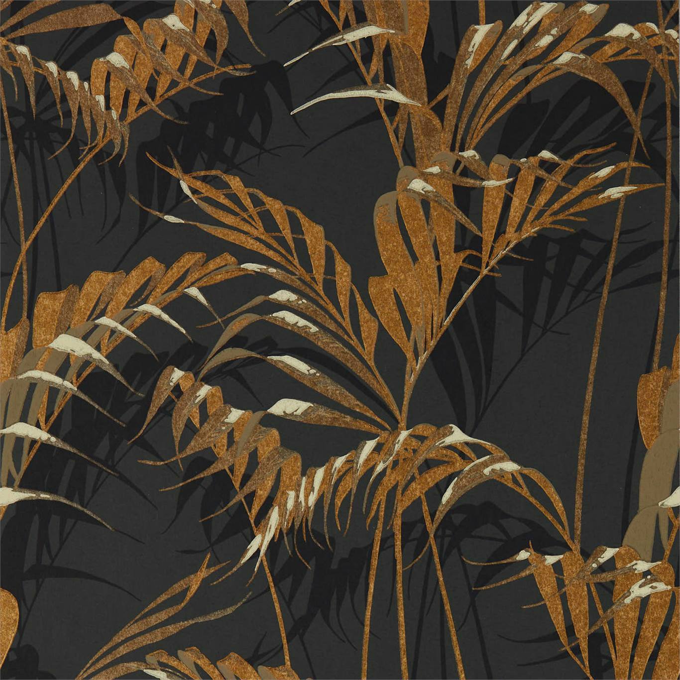 Palm House Wallpaper - Charcoal/Gold - Sanderson - DGLW216641 - Premier Wallcovering