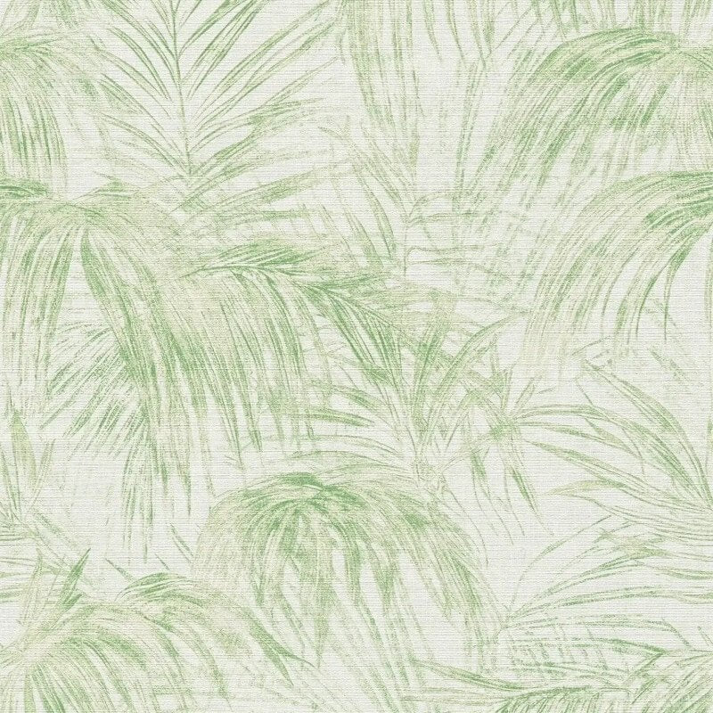 Palm Leaf Motif Wallpaper - Cream/Green - Michalsky Living - 39981-1 - Premier Wallcovering