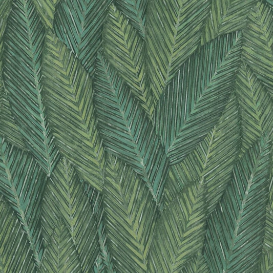 Palm Leaves Foliage Wallpaper - Green - Erismann - 10391 - 07 - Premier Wallcovering