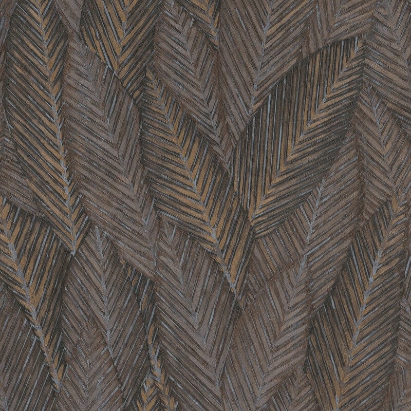 Palm Leaves Foliage Wallpaper - Brown - Erismann - 10391 - 11 - Premier Wallcovering