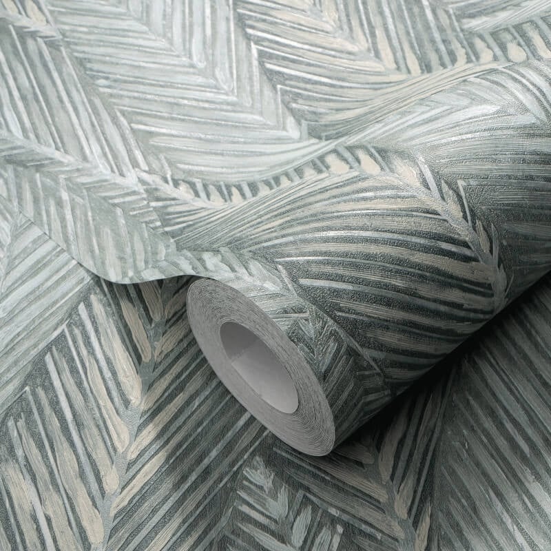 Palm Leaves Foliage Wallpaper - Light Blue - Erismann - 10391 - 35 - Premier Wallcovering