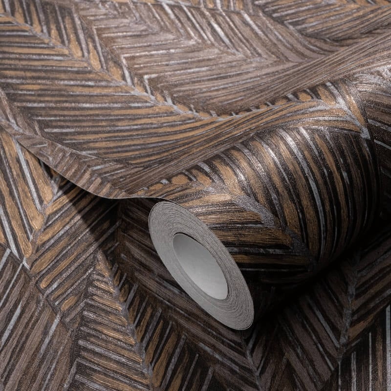 Palm Leaves Foliage Wallpaper - Brown - Erismann - 10391 - 11 - Premier Wallcovering
