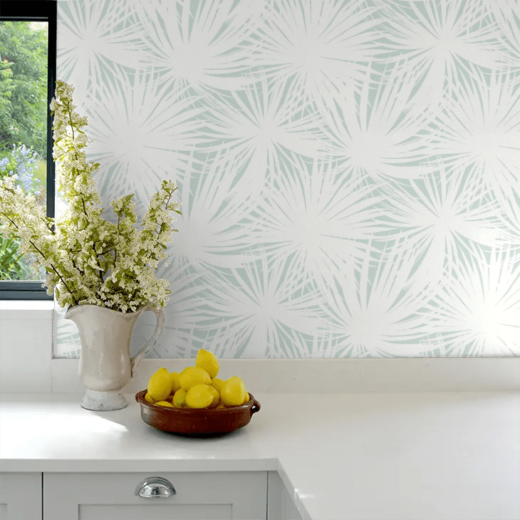 Palm Silhouette Wallpaper - Lagoon - Ohpopsi - LBK50154W - Premier Wallcovering