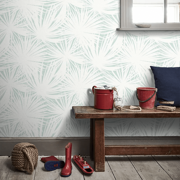 Palm Silhouette Wallpaper - Lagoon - Ohpopsi - LBK50154W - Premier Wallcovering