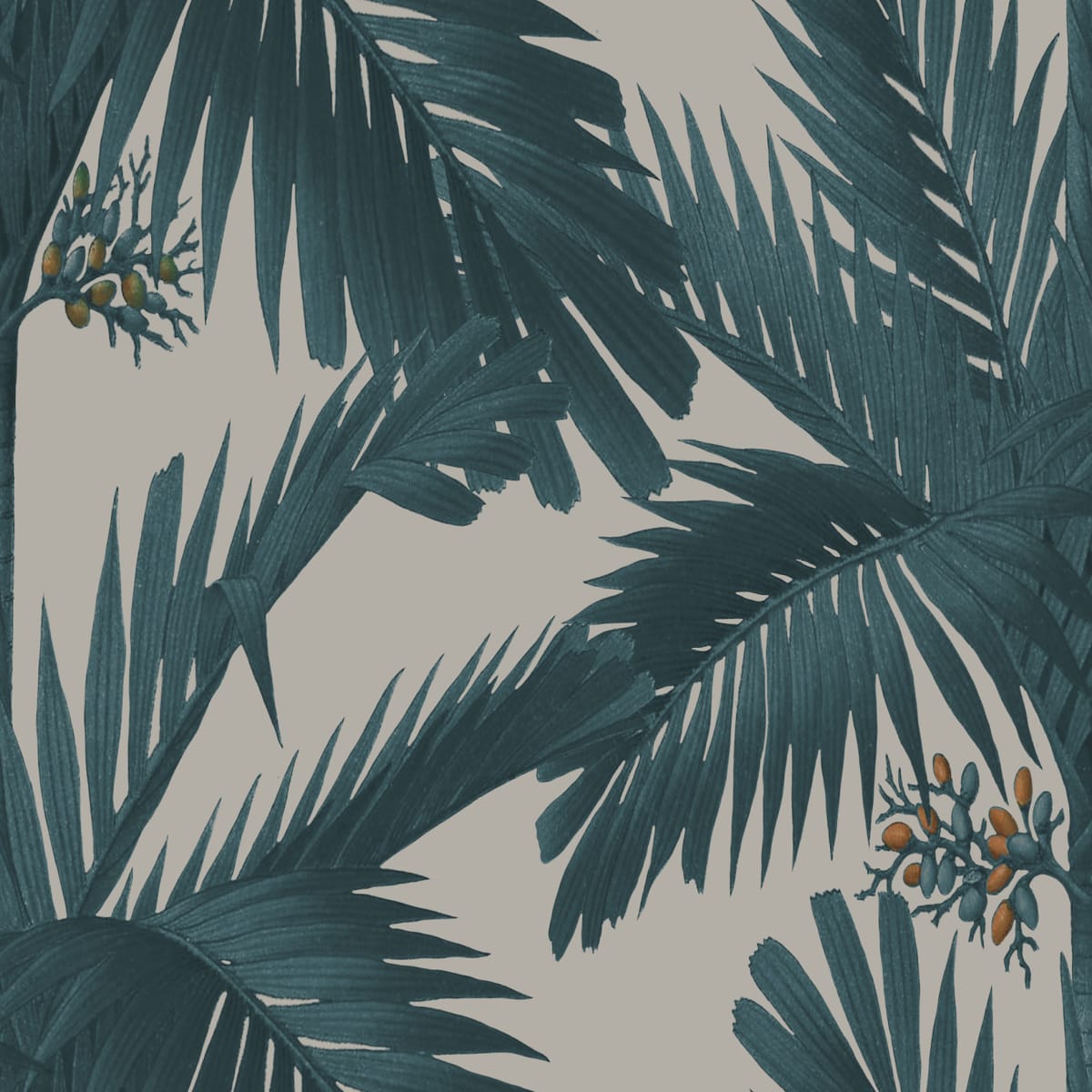 Palm Spring Wallpaper - Teal - Rebel Walls - R17571 - Premier Wallcovering