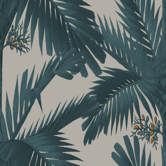 Palm Spring Wallpaper - Teal - Rebel Walls - R17571 - Premier Wallcovering