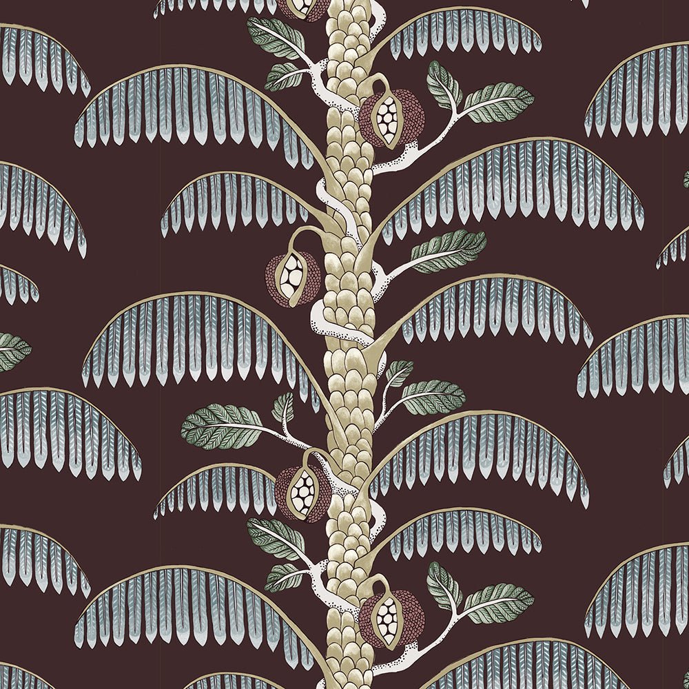 Palm Stripe Wallpaper - Spicer Brown - Josephine Munsey - JMW-101521 - Premier Wallcovering