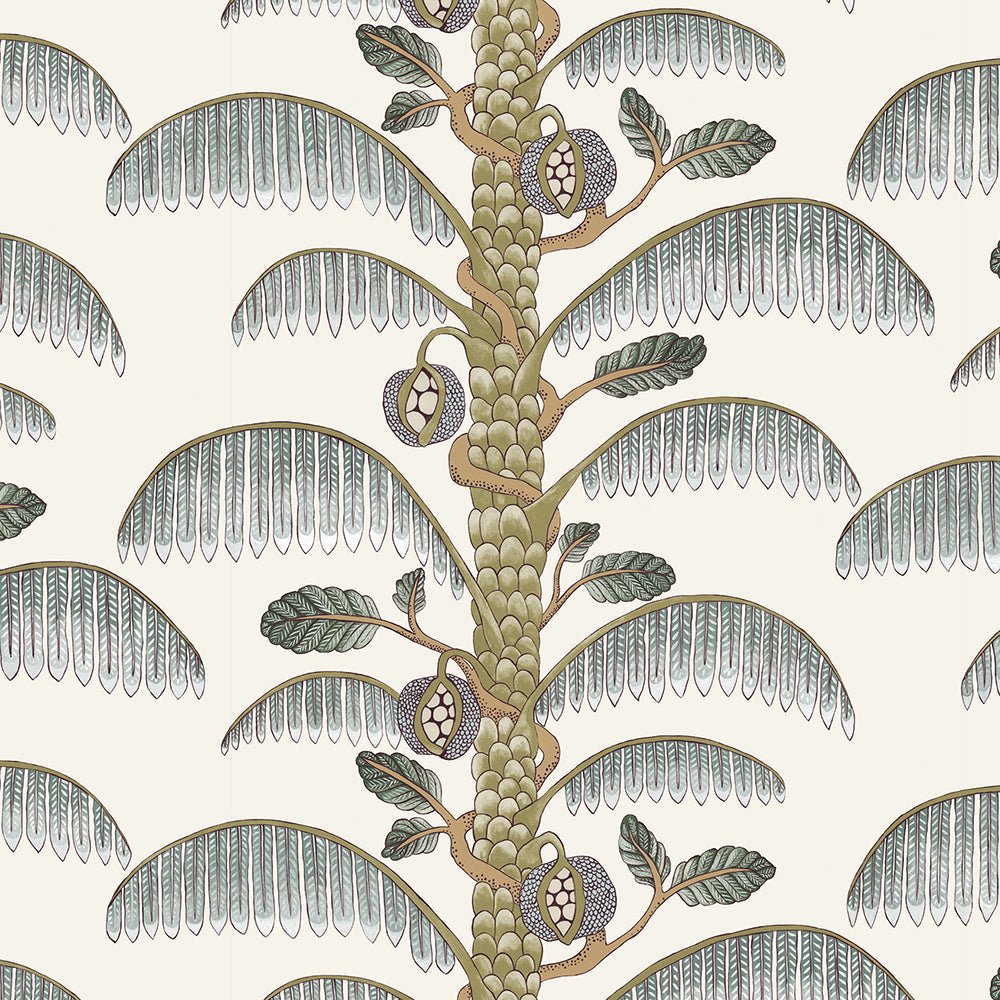 Palm Stripe Wallpaper - Clarke White - Josephine Munsey - JMW-101511 - Premier Wallcovering
