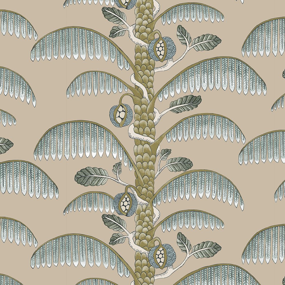 Palm Stripe Wallpaper - Edge Sand - Josephine Munsey - JMW-101531 - Premier Wallcovering