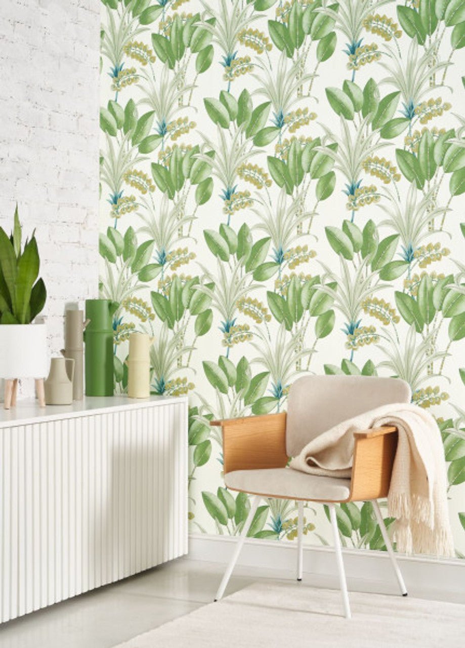 Palma Nicaragua Wallpaper - Vert Amande - Casadeco - 86417272 - Premier Wallcovering