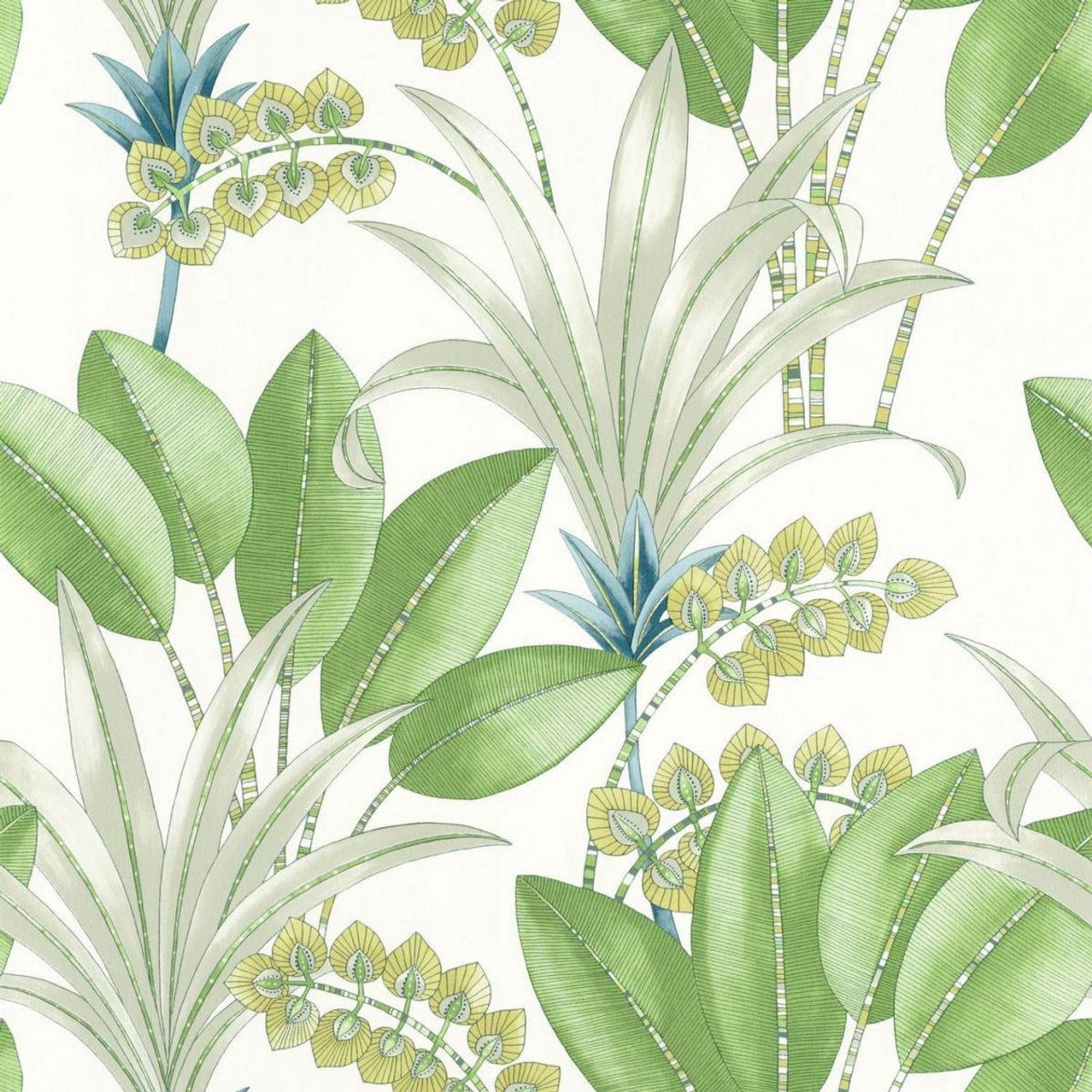 Palma Nicaragua Wallpaper - Gris And Bleu - Casadeco - 86419353 - Premier Wallcovering