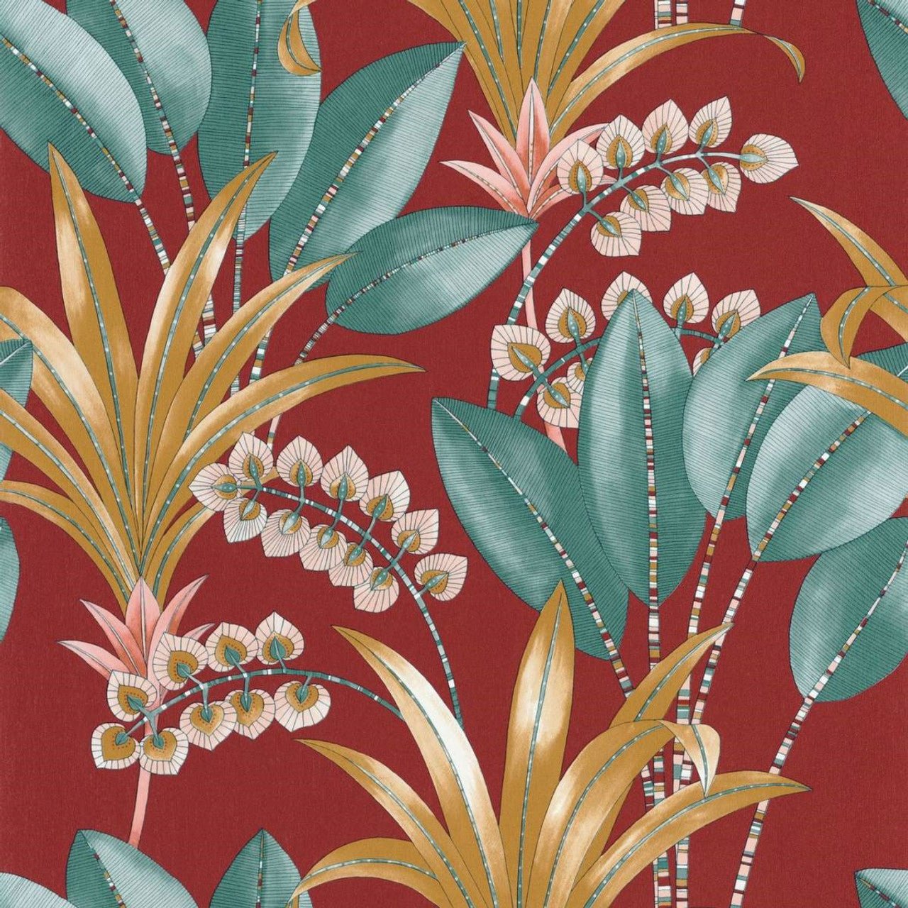 Palma Nicaragua Wallpaper - Rouge - Casadeco - 86418484 - Premier Wallcovering