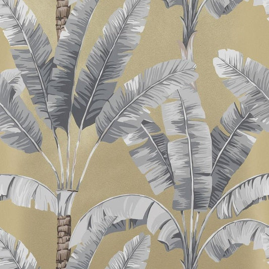 Palmaria Wallpaper - Gold/Grey - Osborne & Little - W7210-02 - Premier Wallcovering