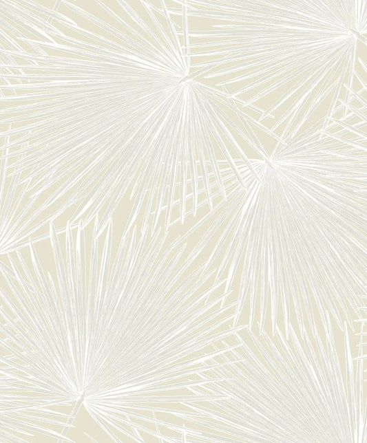 Palmate Leaf Frond Wallpaper - Pearl - NextWall - NW60100 - Premier Wallcovering