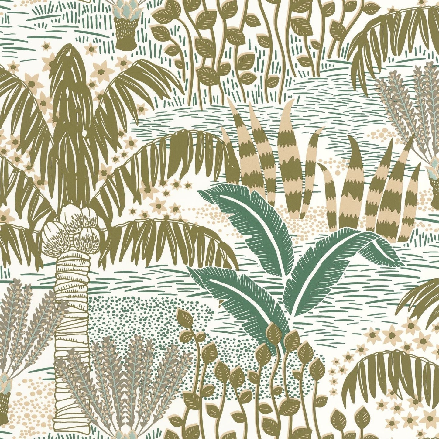 Palmeraie Wallpaper - Olive - Caselio - 103697172 - Premier Wallcovering