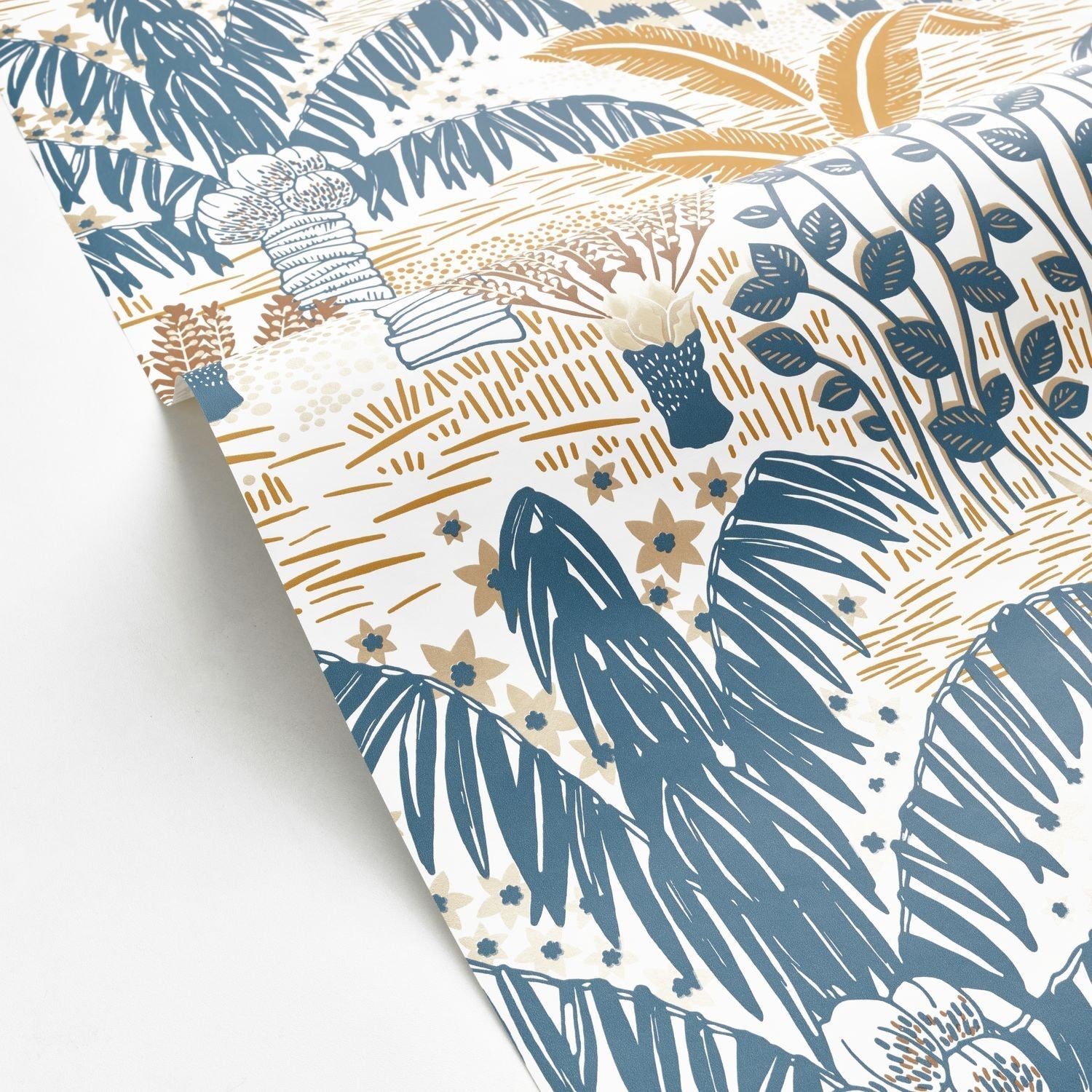 Palmeraie Wallpaper - Bleu Indigo - Caselio - 103696027 - Premier Wallcovering