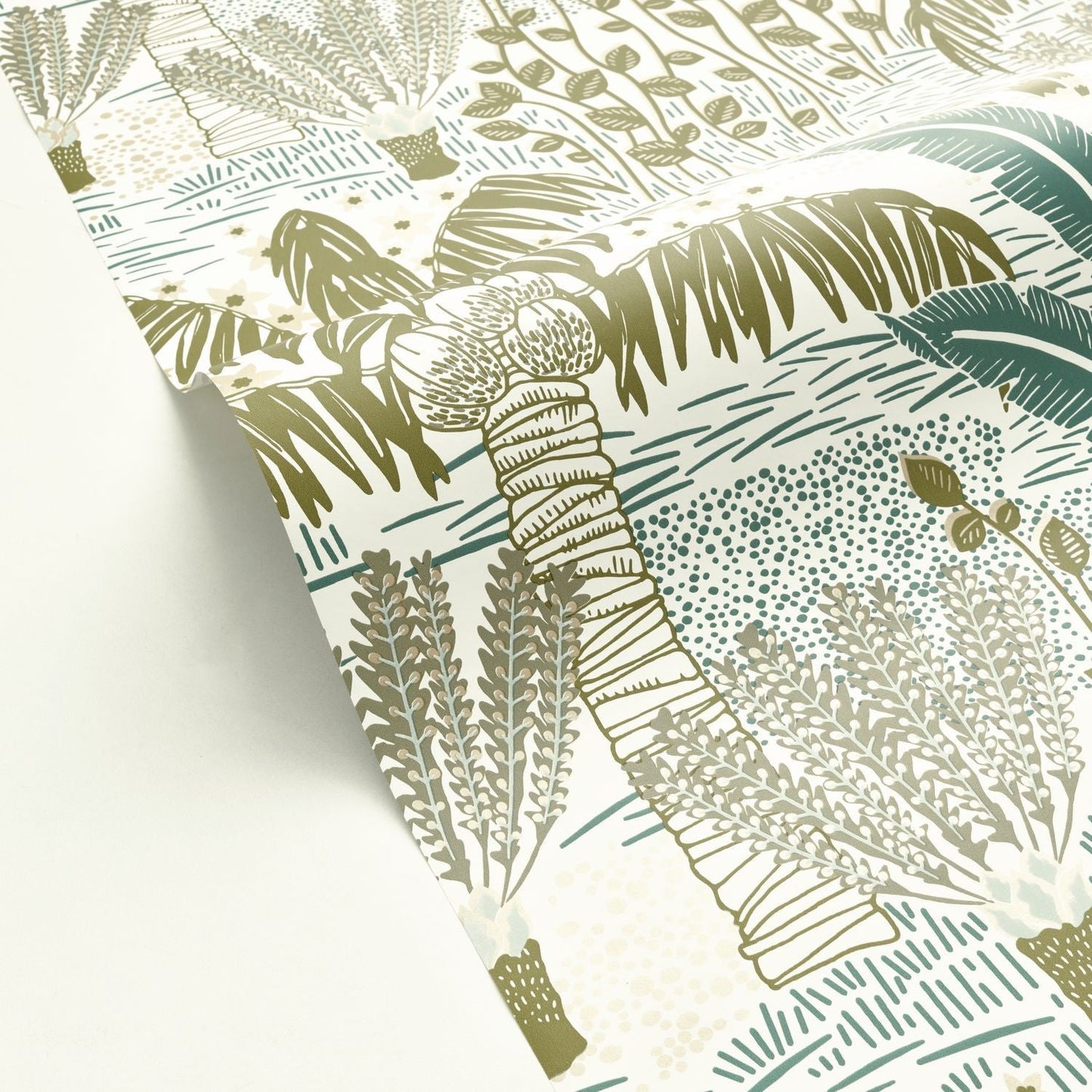 Palmeraie Wallpaper - Olive - Caselio - 103697172 - Premier Wallcovering