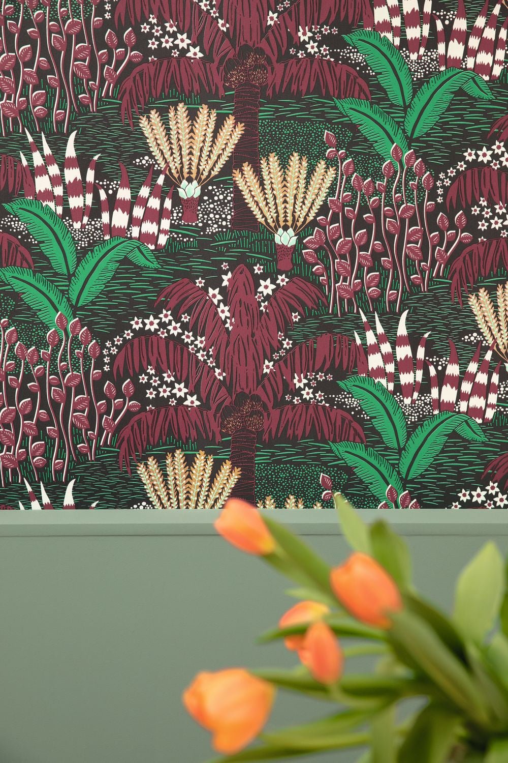 Palmeraie Wallpaper - Bordeaux - Caselio - 103699080 - Premier Wallcovering