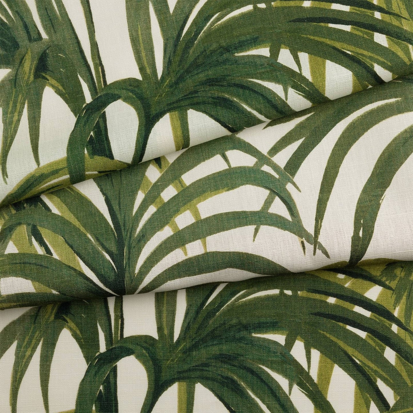 Palmeral Cotton Linen Fabric - Off White & Green - House of Hackney - 1-FA-PAL-CL-W&G-XXX-XXX - Premier Wallcovering