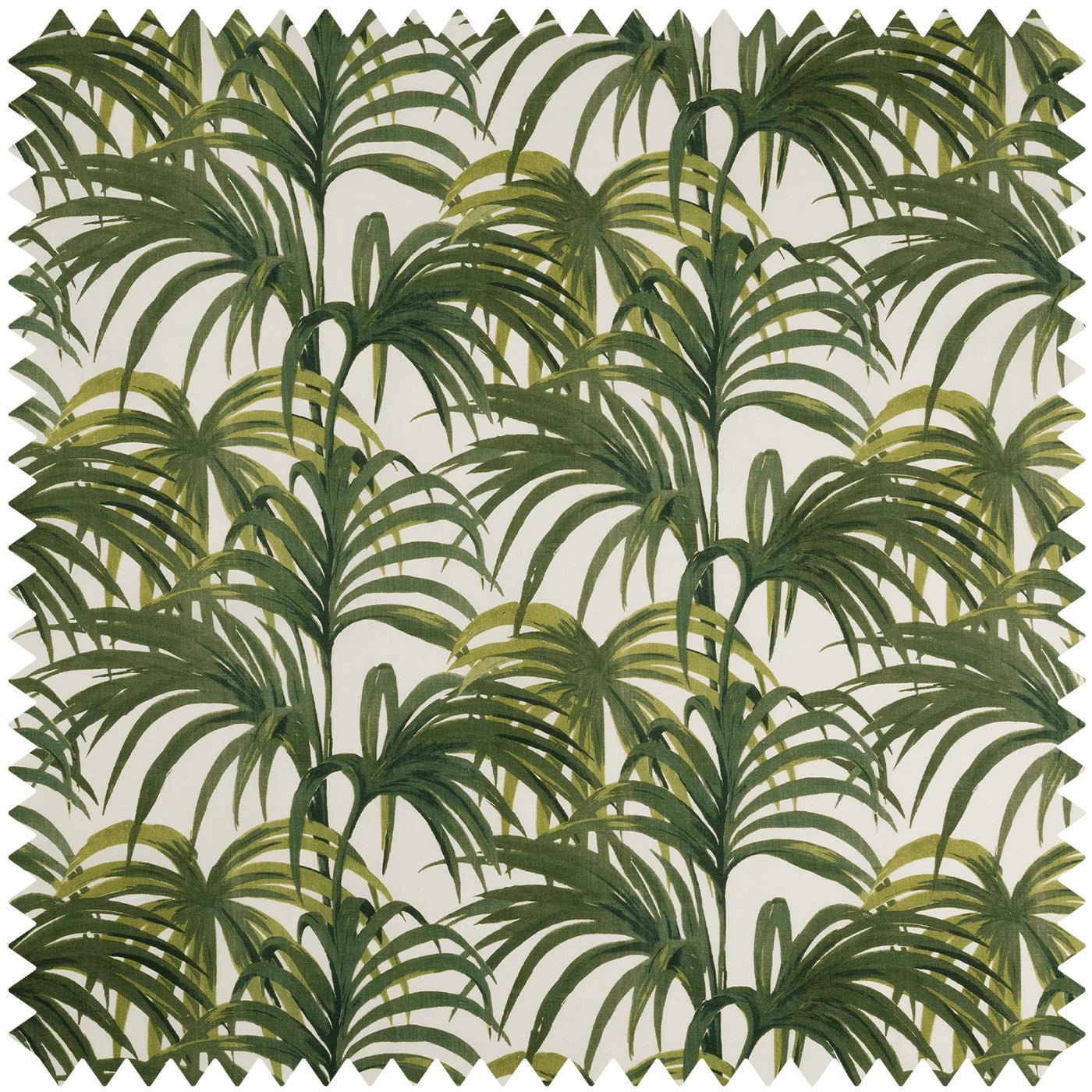 Palmeral Cotton Linen Fabric - Off White & Green - House of Hackney - 1-FA-PAL-CL-W&G-XXX-XXX - Premier Wallcovering
