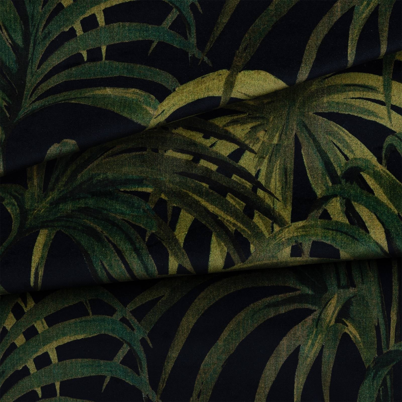 Palmeral Velvet Fabric - Midnight & Green - House of Hackney - 1-FA-PAL-VE-M&G-XXX-XXX - Premier Wallcovering