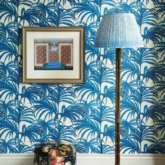 Palmeral Wallpaper - Off - White / Azure - House of Hackney - 1 - WA - PAL - DI - W&A - XXX - Premier Wallcovering