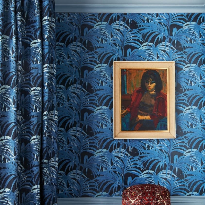 Palmeral Wallpaper - Midnight / Azure - House of Hackney - 1 - WA - PAL - DI - M&A - XXX - Premier Wallcovering