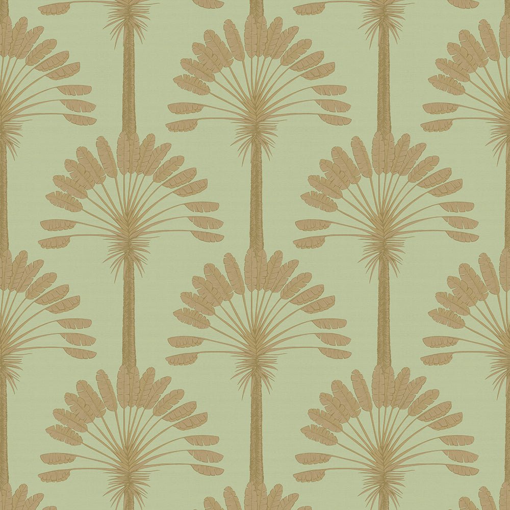 Palmette Wallpaper - Olive and Gold - LAN100193 - Lucie Annabel - Premier Wallcovering