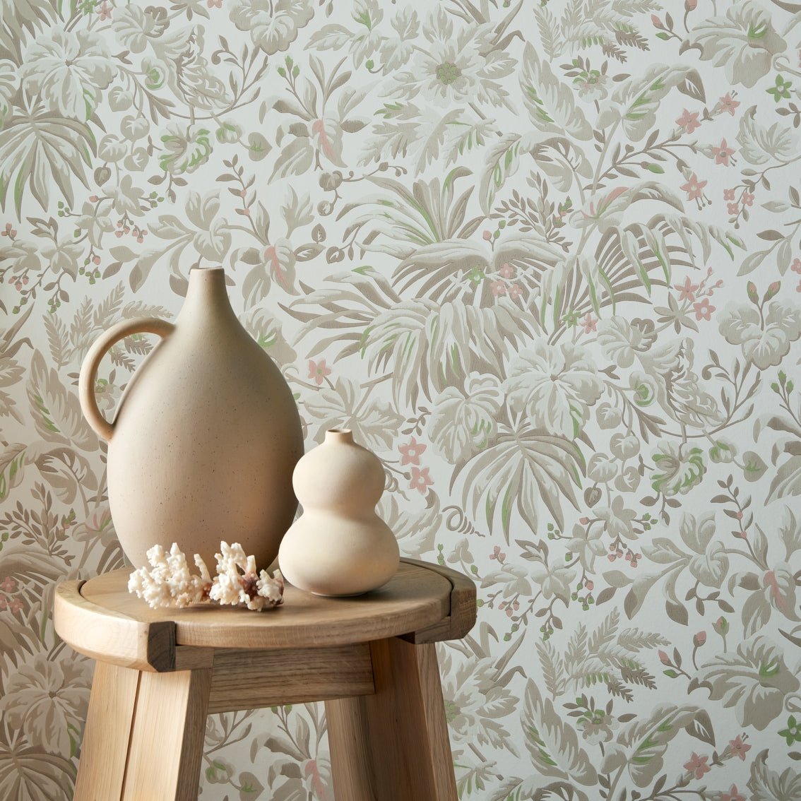 Palmette Wallpaper - Natural - 1838 wallcoverings - 2513 - 184 - 05 - Premier Wallcovering