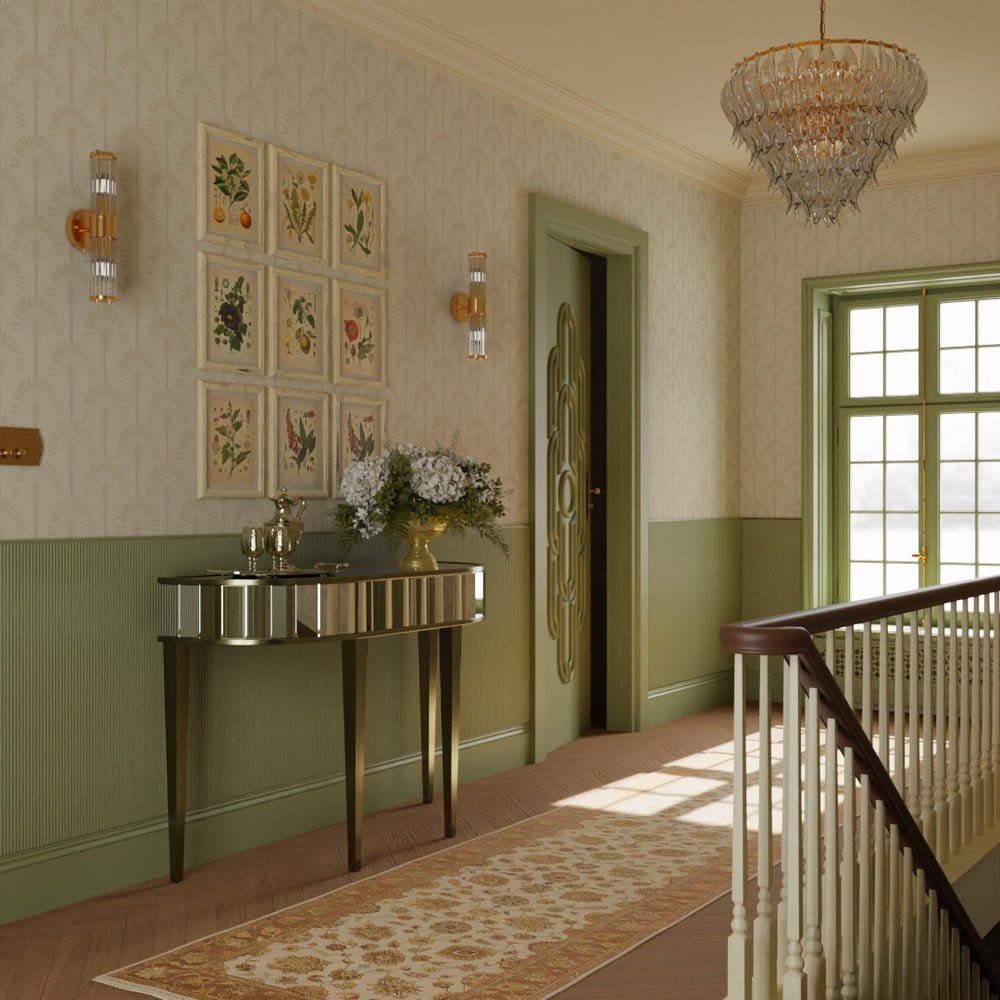 Palmette Wallpaper - Vintage Cream - LAN100194 - Lucie Annabel - Premier Wallcovering