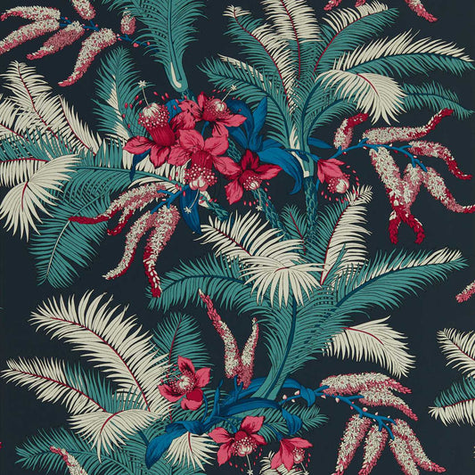 Palmetto Wallpaper - Black Cherry - 510033 - Morris & Co - Premier Wallcovering