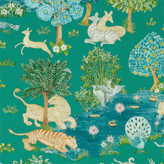 Pamir Garden Wallpaper - Teal/Peacock - Sanderson - DCPW216765 - Premier Wallcovering
