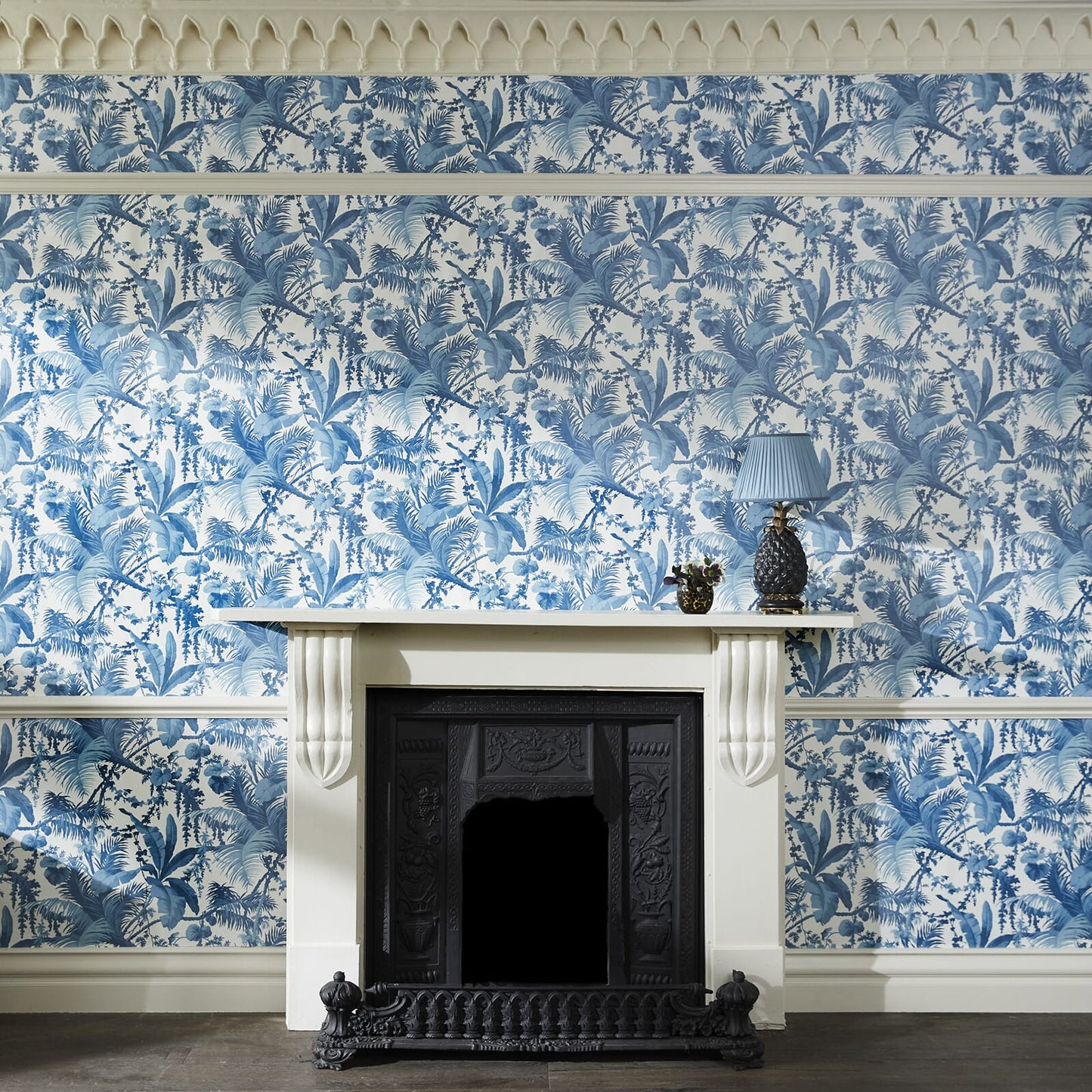 Pampas Wallpaper - Off - White & Cerulean - House of Hackney - 1 - WA - PAM - DI - W&C - XXX - Premier Wallcovering