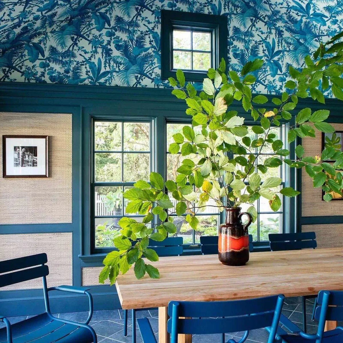 Pampas Wallpaper - Off - White & Cerulean - House of Hackney - 1 - WA - PAM - DI - W&C - XXX - Premier Wallcovering