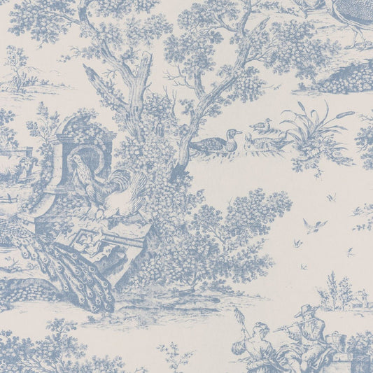 Paon Fontainebleau Wallpaper - Blue - Casadeco - 81556204 - Premier Wallcovering