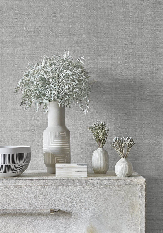Paper Linen Wallpaper - Spruce - Thibaut - T24126 - Premier Wallcovering